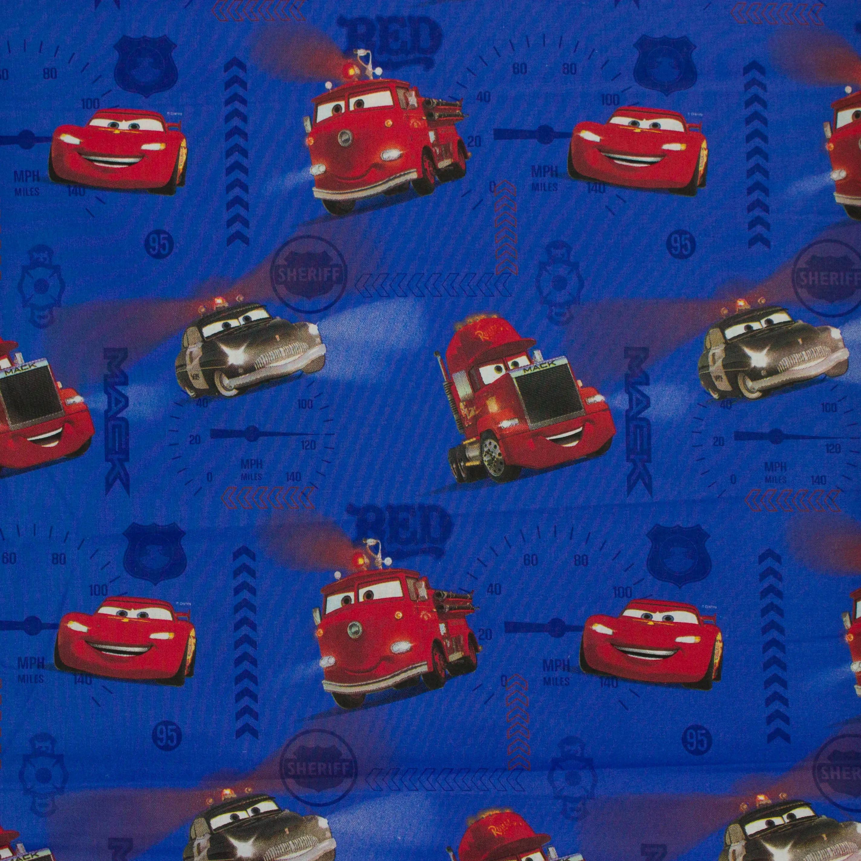 Katoen blauw van Cars